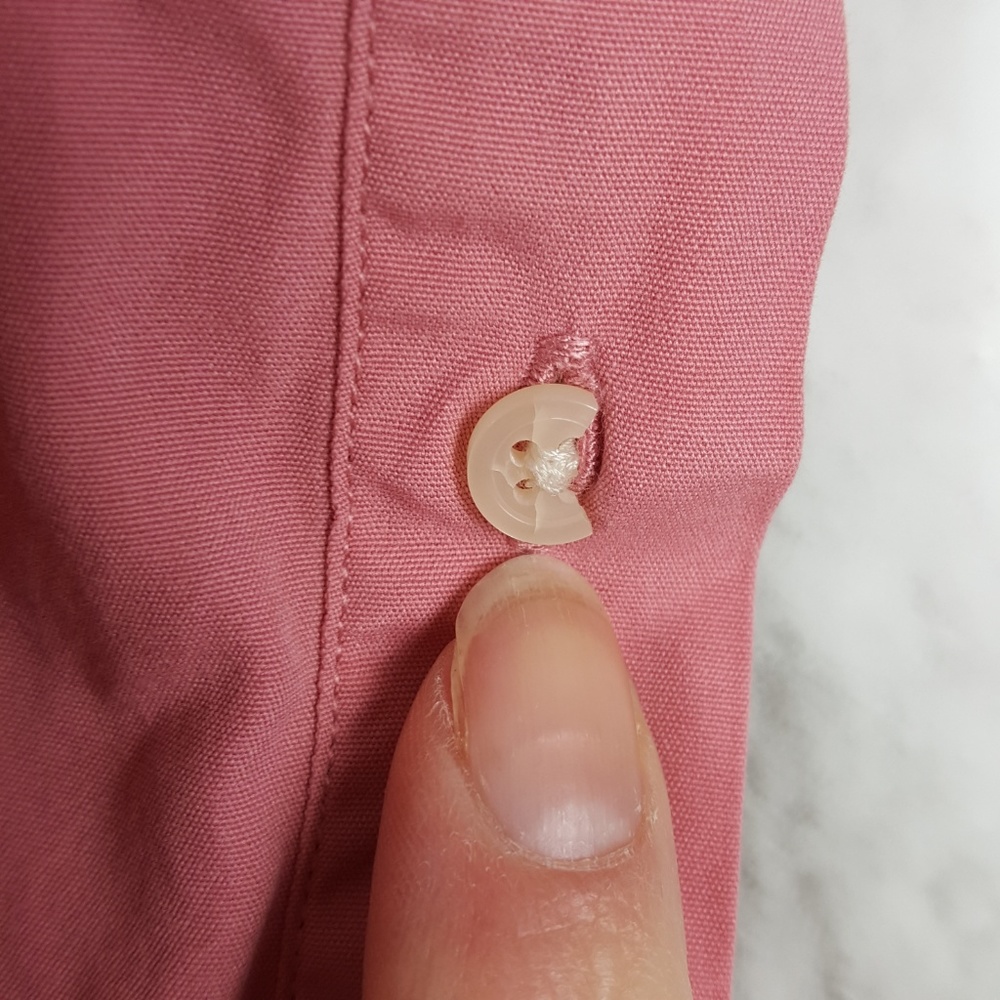 🌸 J. Crew Men's Pink Button Front Shirt M M14 - Picture 3 of 8